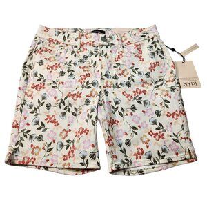 NYDJ Women’s  Shorts Size 6P Ella  Side Seam Slits Secret Garden  Floral  (17)